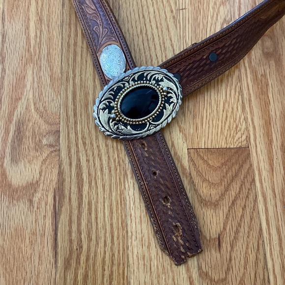 Leegin Vintage “Silver Creek Collection” Leather Belt Made in USA - Picture 3 of 13